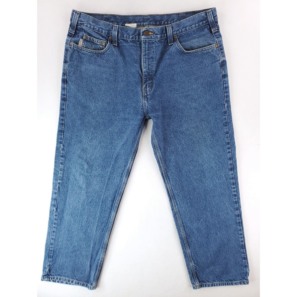 Carhartt‎ Jeans Mens 42x30 Blue Relaxed Straight Heavy Denim Work Pants Medium